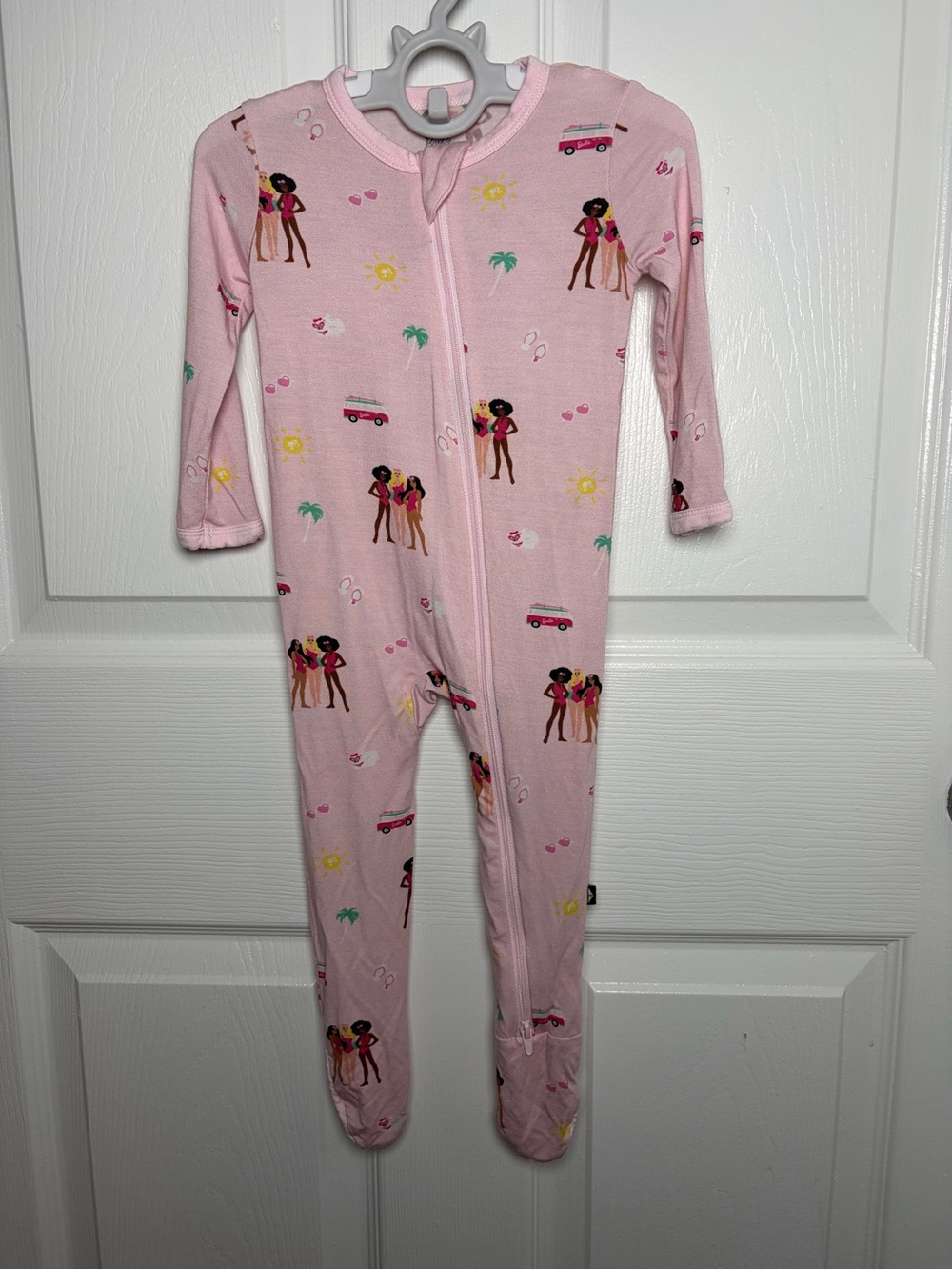 Kyte Baby Barbie Beach Bamboo Footie Zippy Pajamas Pink 6-12M